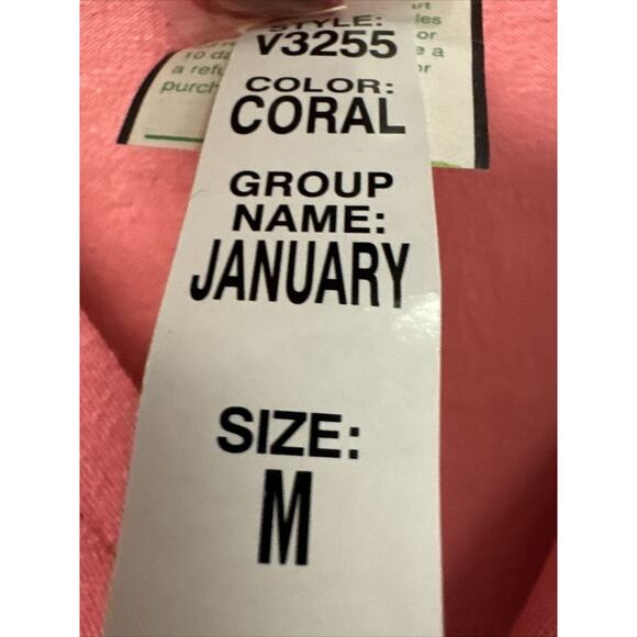 MAINBOCHER Women’s M Pink Coral Lightweight 3/4 Sleeve V-Neck Cardigan Sweater - Picture 6 of 8